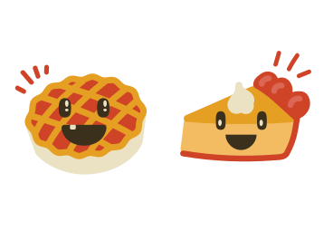 Pie and cheesecake with faces PNG, SVG