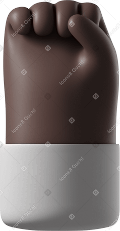 3D Raised fist of a black skin hand PNG, SVG