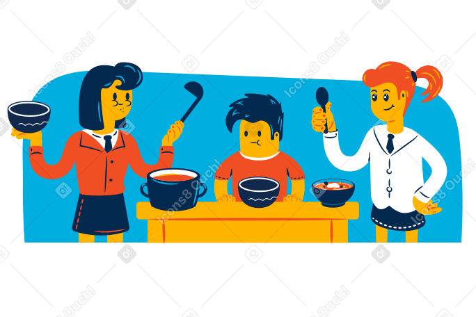 Family lunch Illustration in PNG, SVG
