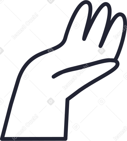 waving hand animated illustration in GIF, Lottie (JSON), AE