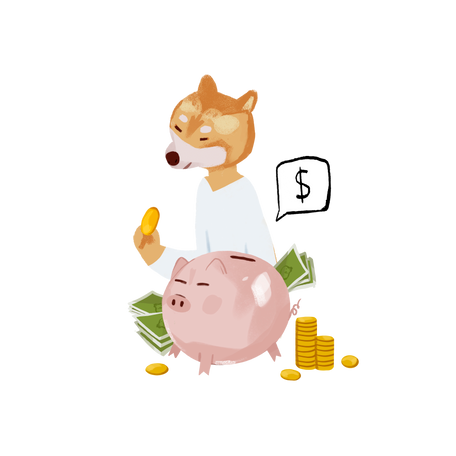 keeping money in a piggy bank Illustration in PNG, SVG