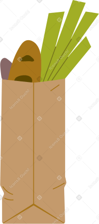 package with groceries Illustration in PNG, SVG