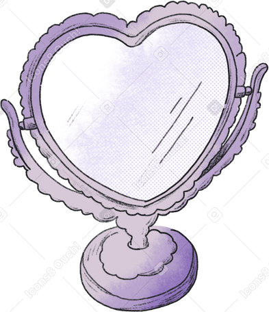 heart-shaped mirror PNG, SVG