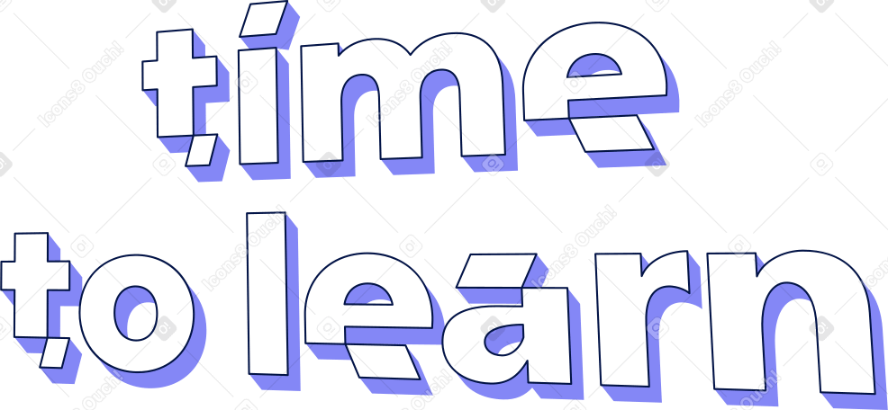 text time to learn lettering PNG, SVG
