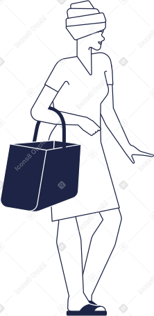 Mujer africana con bolso PNG, SVG