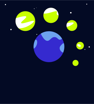 background with six planets PNG, SVG
