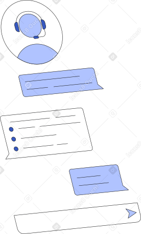 phone screen with support chat Illustration in PNG, SVG
