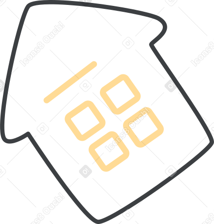 печеночный домик с желтыми окнами в PNG, SVG
