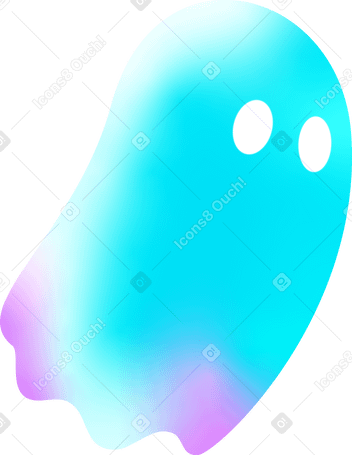 blue ghost with glowing eyes PNG、SVG