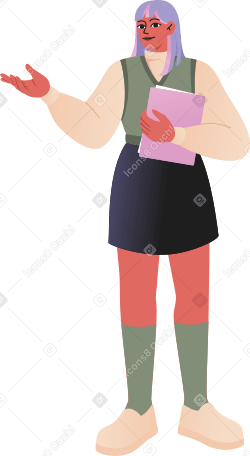 Женщина с папкой документов в PNG, SVG