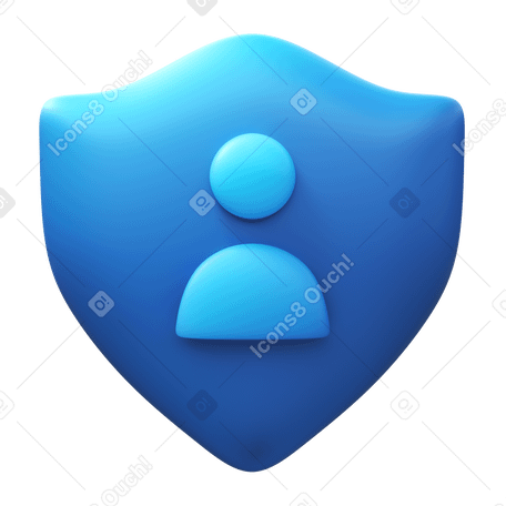 3D user shield Illustration in PNG, SVG