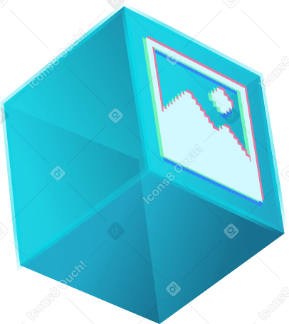 cubo com uma imagem PNG, SVG