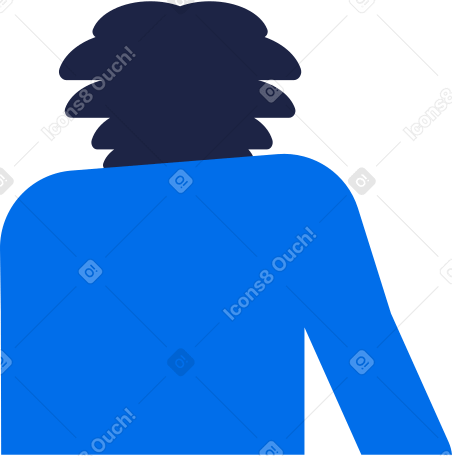 man with voluminous hairstyle view from back в PNG, SVG