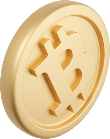 side view of gold bitcoin PNG, SVG