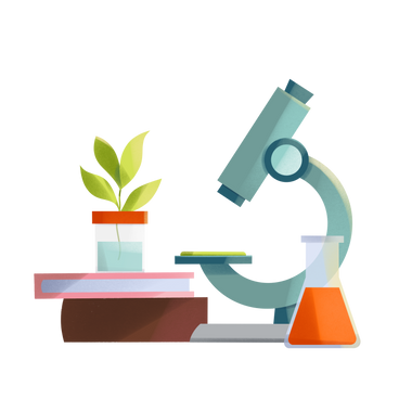 Microscopio e boccette di chimica PNG, SVG