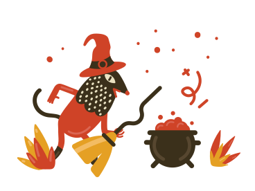Witch with broomstick PNG, SVG