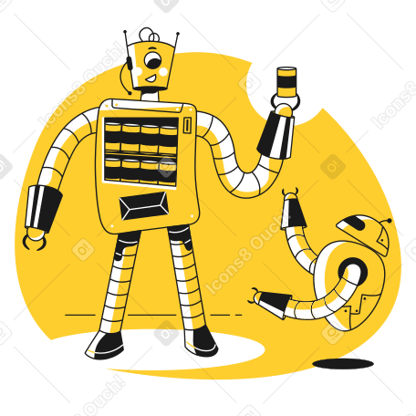 Robot vending machine Illustration in PNG, SVG