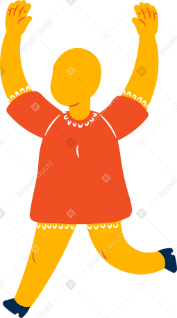 chubby girl jumping Illustration in PNG, SVG