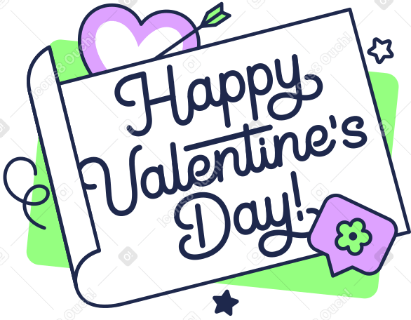 Lettrage joyeuse saint-valentin ! avec texte de signe coeur et fleur PNG, SVG