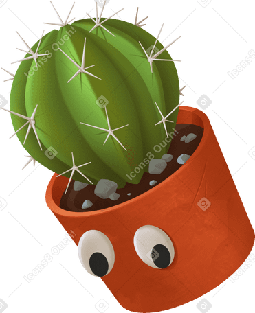 cactus with eyes PNG, SVG