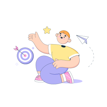 Marketer near a target and a paper plane PNG, SVG