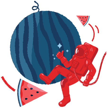 Watermelon planet Illustration in PNG, SVG