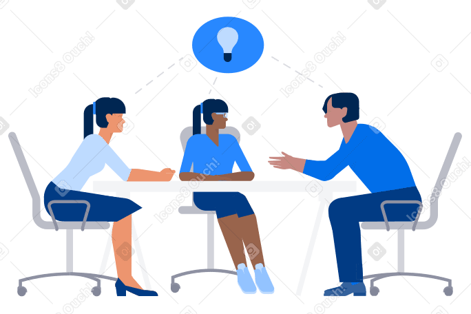 Work team brainstorming in conference room PNG, SVG