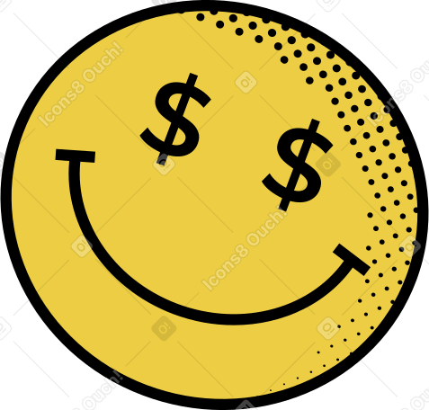 faccia di dollari emoji PNG, SVG