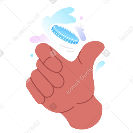 Mão jogando uma moeda para decisão PNG, SVG