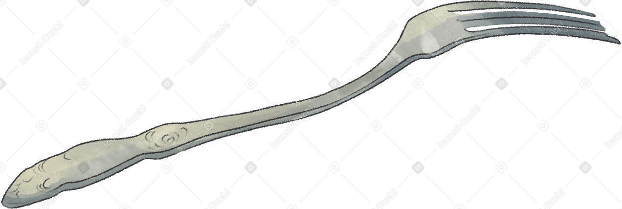 silver fork Illustration in PNG, SVG