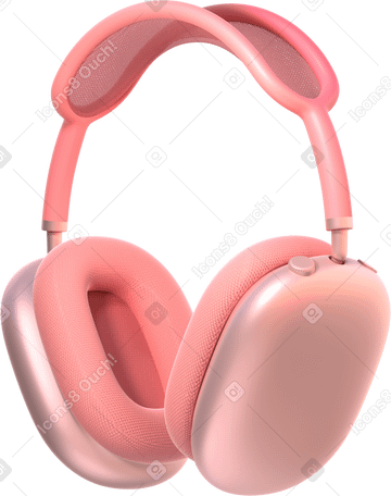 3D 粉色耳机 PNG, SVG