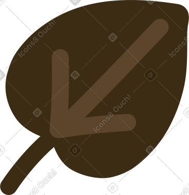 Dark brown leaf with light brown vines PNG, SVG