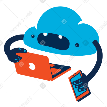 Cloud technologies Illustration in PNG, SVG