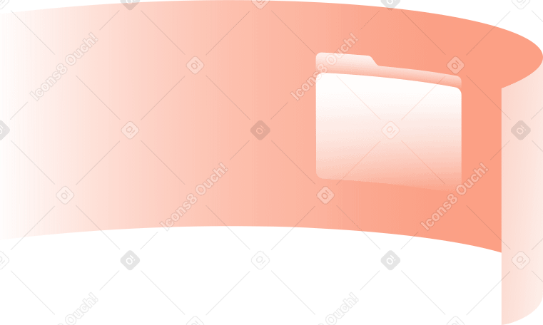 폴더 아이콘이 있는 주황색 곡선 가상 창 PNG, SVG