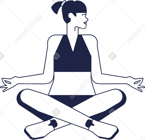 瑜伽女人线 PNG, SVG