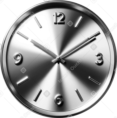 chromed wall clock PNG, SVG