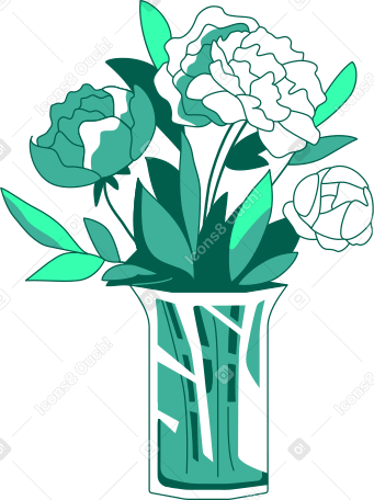 цветочная ваза в PNG, SVG