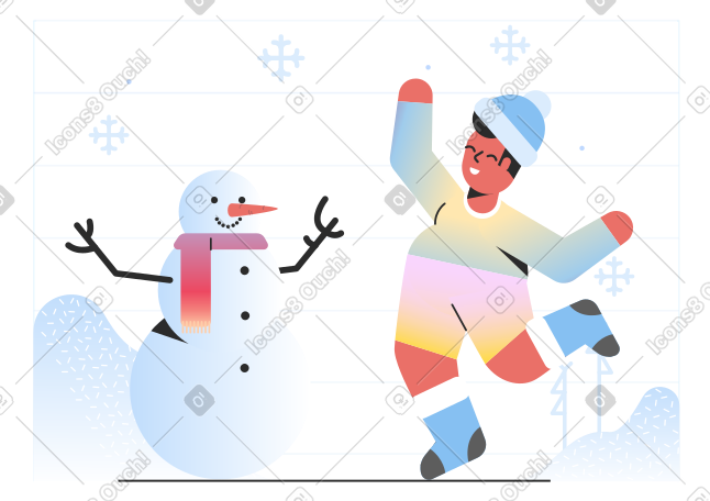 Playing in snow PNG, SVG