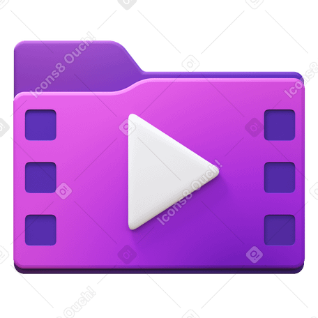 3D movies folder v Illustration in PNG, SVG