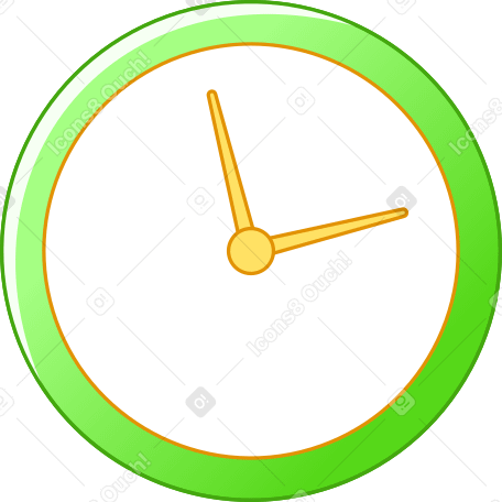 green clock PNG, SVG