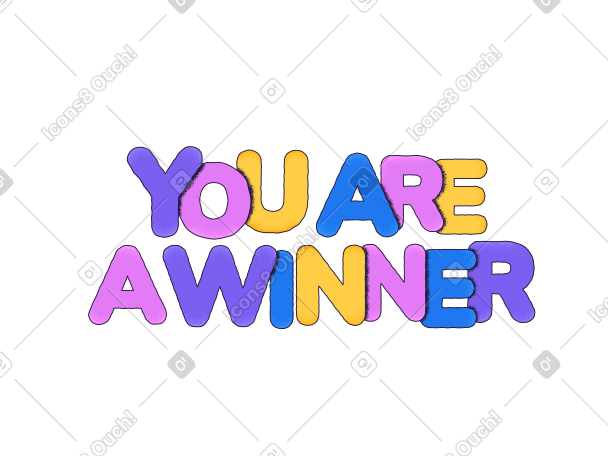 lettering you are a winner PNG, SVG