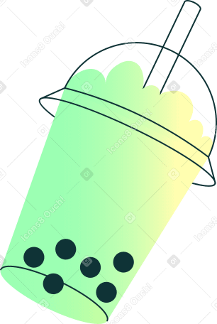 Green boba tea Illustration in PNG, SVG