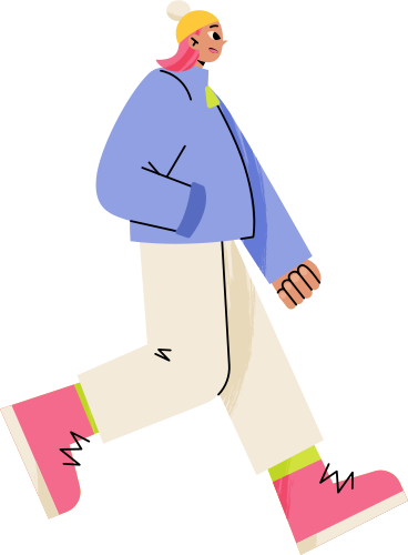 young woman in a blue coat PNG, SVG