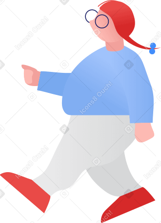 太った女の子が歩く PNG、SVG