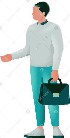 homem com uma maleta PNG, SVG