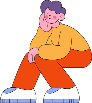 man in red pants sitting with his head resting in his hand PNG, SVG