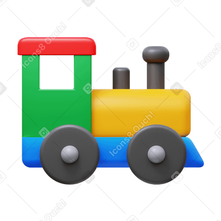 3D toy train PNG, SVG