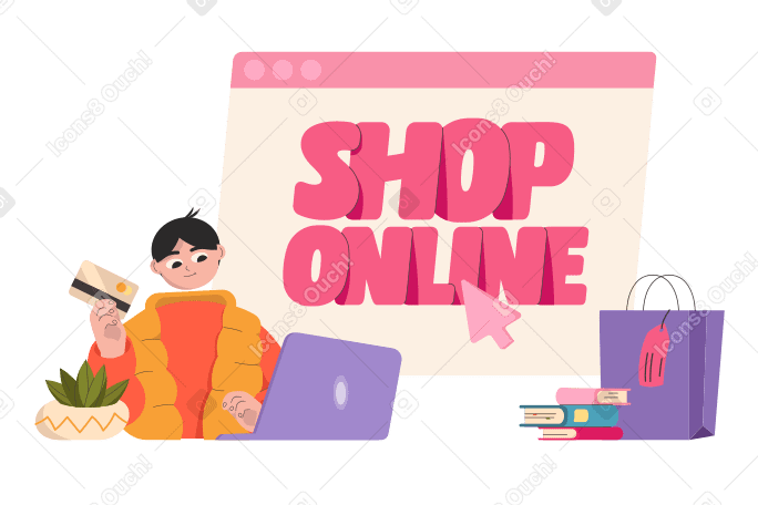 Shop online Illustration in PNG, SVG