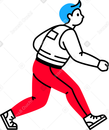 man in the vest running Illustration in PNG, SVG