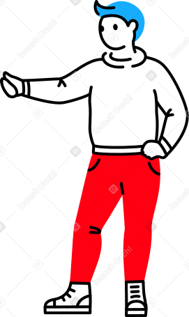 the man stretched out one arm Illustration in PNG, SVG